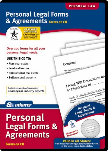 0053926600885 - ADAMS PERSONAL LEGAL FORMS AND AGREEMENTS ON CD, WHITE (SS4322)