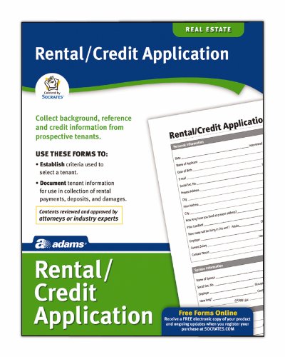 0053926601318 - ADAMS RENTAL AND CREDIT APPLICATION FORM, 8.5 X 11 INCH, WHITE (LF305)