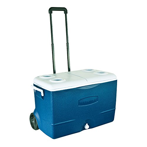 5398093676512 - RUBBERMAID EXTREME 5-DAY WHEELED ICE CHEST ROLLING COOLER, 50-QUART, BLUE, FG2A9202MODBL