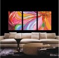 5398874875066 - HANDMADE ABSTRACT CANVA OIL PAINTINGS COLORFUL SPRING RED PINK FLOWERS WALL PICTURE MULTI COLOR HOME DECORATION ART PIECE 3PN21