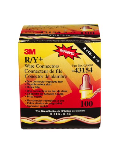 0054007431541 - 3M R/Y+ PERFORMANCE PLUS WIRE CONNECTOR, RED WITH YELLOW SKIRT, 100 PER BOX