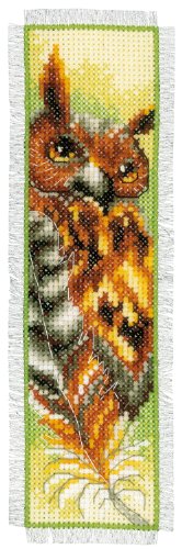 5413480248667 - VERVACO PN-0144707 14 COUNT AIDA OWL BOOKMARK COUNTED CROSS STITCH KIT 6 X 20CM