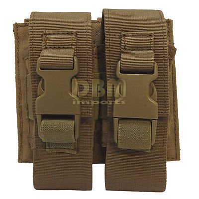 5414966974988 - TAN MOLLE TACTICAL DOUBLE FLASH BANG POUCH PALS MAG BAG 2 GRENADE HOLDER