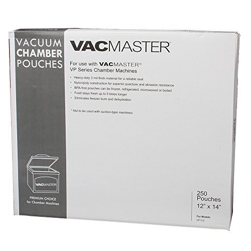 0054202917284 - VACMASTER 40728 3-MIL VACUUM CHAMBER POUCHES, 12-INCH BY 14-INCH, 250 PER BOX