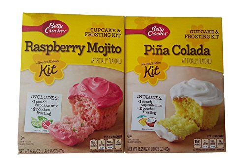 5425637958954 - RASPBERRY MOJITO CUPCAKE MIX AND PINA COLADA CUPCAKE AND FROSTING KIT BUNDLE - 2 ITEMS - ONE BOX OF CUPCAKE MIX WITH FROSTING FOR EACH FLAVOR