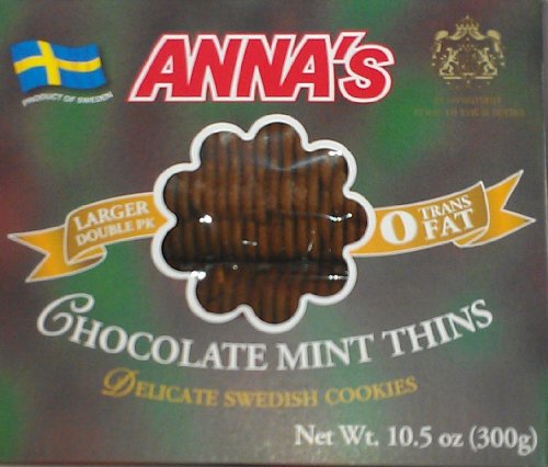 0054358038758 - ANNA'S DELICATE SWEDISH COOKIES, 10.5 OZ (CHOCOLATE MINT THINS)