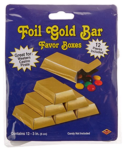 5437543759396 - FOIL GOLD BAR FAVOR BOXES (12/PKG)