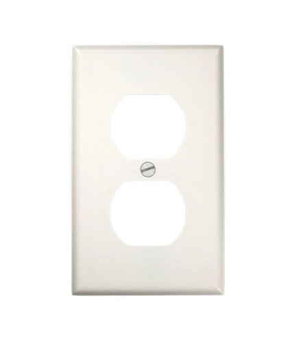 5448095456206 - LEVITON 88003 1-GANG DUPLEX DEVICE RECEPTACLE WALLPLATE, STANDARD SIZE, THERMOSET, DEVICE MOUNT, WHITE