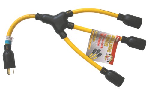 0054732201020 - PRIME AD160802L 2-FEET 12/3 STOW TWIST TO LOCK, YELLOW, W ADAPTER