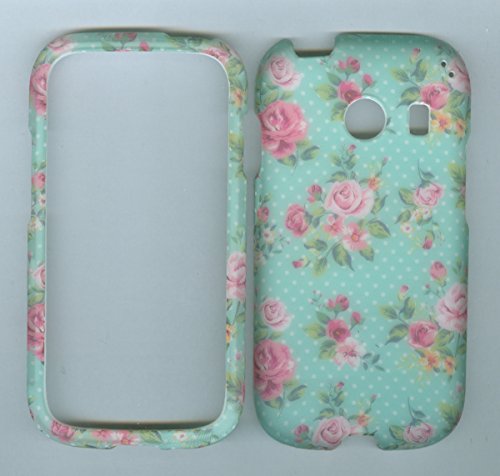 5474320087648 - NEW TURQUOISE ROSE FLOWER FOR TOTAL WIRELESS SAMSUNG S765C GALAXY ACE / GALAXY STARDUST S766C (STRAIGHTALK / NET10 / TRACFONE) PROTECTOR PHONE SNAP ON COVER CASE FACEPLATE