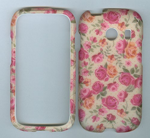 5474320087891 - CREAM SMALL ROSES FLORAL TOTAL WIRELESS SAMSUNG S765C GALAXY ACE / GALAXY STARDUST S766C (STRAIGHTALK / NET10 / TRACFONE) PROTECTOR PHONE SNAP ON COVER CASE FACEPLATE
