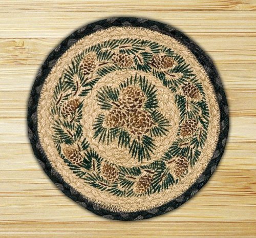 0054914019313 - EARTH RUGS 80-025 PINECONE ROUND PRINTED SWATCH, 10-INCH