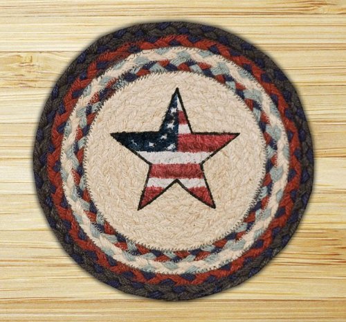 0054914020586 - EARTH RUGS 80-015 AMERICANA STAR ROUND PRINTED SWATCH, 10-INCH