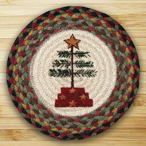 0054914021507 - EARTH RUGS 80-081 FEATHER TREE ROUND PRINTED SWATCH, 10-INCH