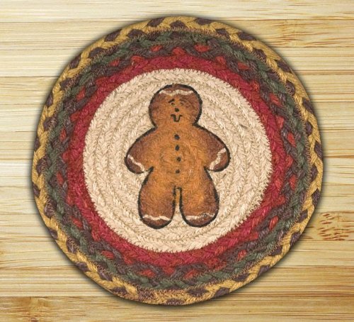 0054914023334 - EARTH RUGS 80-111 GINGER BREAD MAN ROUND PRINTED SWATCH, 10-INCH