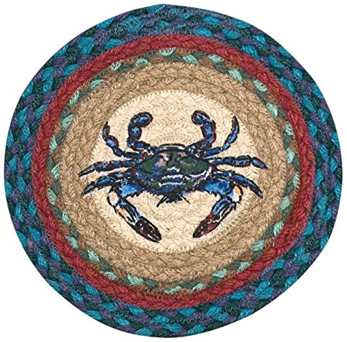 0054914023358 - EARTH RUGS 80-359 BLUE CRAB ROUND PRINTED SWATCH, 10 INCH