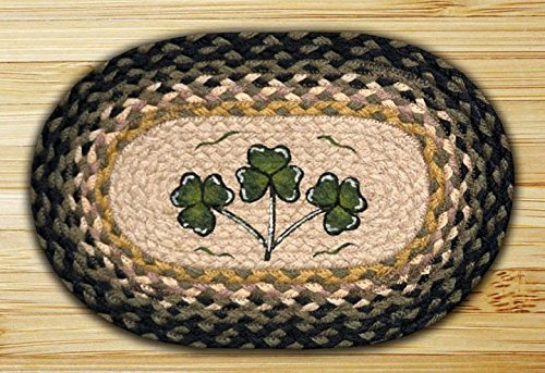 0054914023372 - EARTH RUGS 81-116S SHAMROCK OVAL PRINTED SWATCH PLACEMAT, 10 BY 15