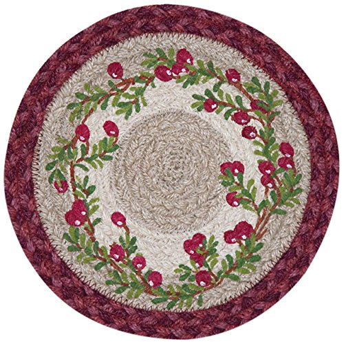 0054914027189 - EARTH RUGS 80-390 CRANBERRIES ROUND PRINTED SWATCH, 10 INCH