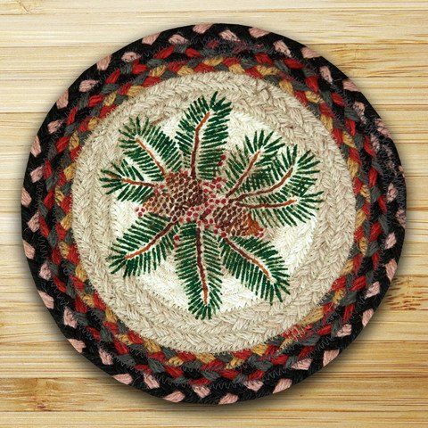0054914028964 - EARTH RUGS 80-083 PINECONE RED BERRY ROUND PRINTED SWATCH, 10-INCH
