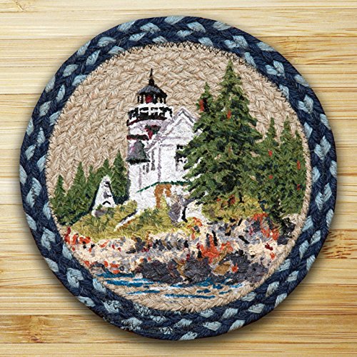 0054914029008 - EARTH RUGS 80-311 PRINTED ROUND SWATCH, 10-INCH, BASS HARBOR