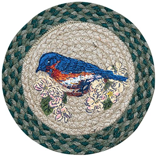 0054914029039 - EARTH RUGS 80-365 BLUE BIRD ROUND PRINTED SWATCH, 10 INCH