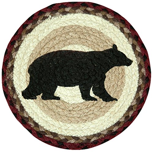 0054914029077 - EARTH RUGS 80-395 CABIN BEAR ROUND PRINTED SWATCH, 10 INCH