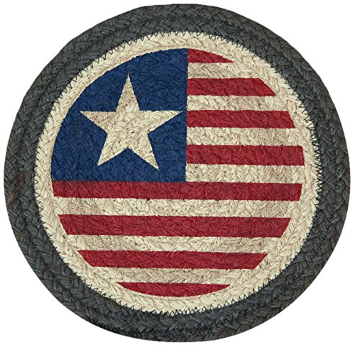 0054914029107 - EARTH RUGS 80-1032 ORIGINAL FLAG ROUND PRINTED SWATCH, 10 INCH
