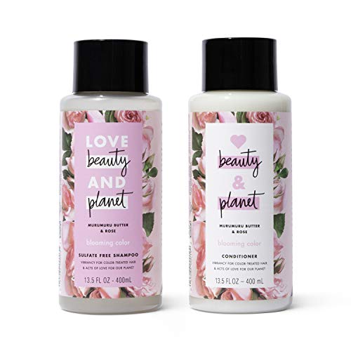 0055086001779 - LOVE BEAUTY & PLANET ROSE SHAMPOO AND CONDITIONER FOR COLOR TREATED HAIR, SILICONE FREE, PARABEN FREE AND VEGAN, 13.5 OZ, 2 COUNT