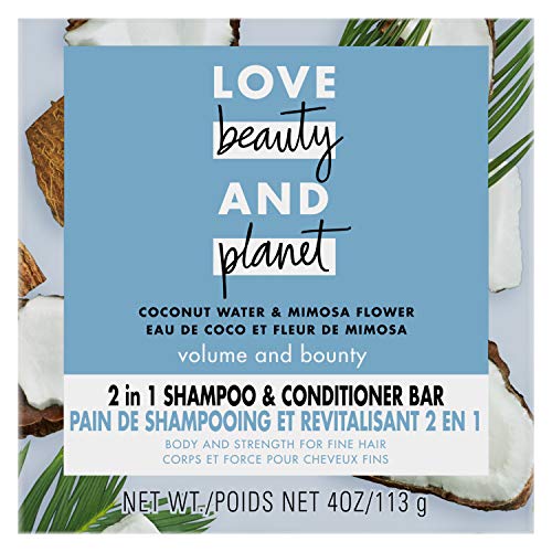 0055086004855 - LOVE BEAUTY AND PLANET VOLUME AND BOUNTY 2 IN 1 SHAMPOO AND CONDITIONER BAR FOR THINNING HAIR COCONUT WATER & MIMOSA FLOWER BODY AND STRENGTH 4.0 OZ