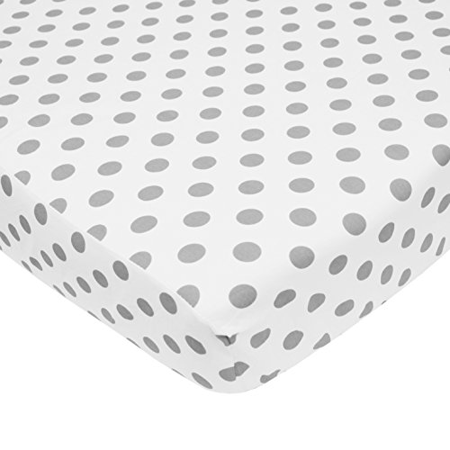 5541179115713 - AMERICAN BABY COMPANY 100% COTTON PERCALE FITTED CRIB SHEET, WHITE WITH GRAY DOTS