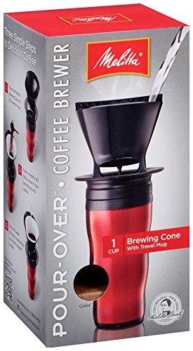 0055437640787 - MELITTA POUR OVER TRAVEL BREWER RED, 1 EA