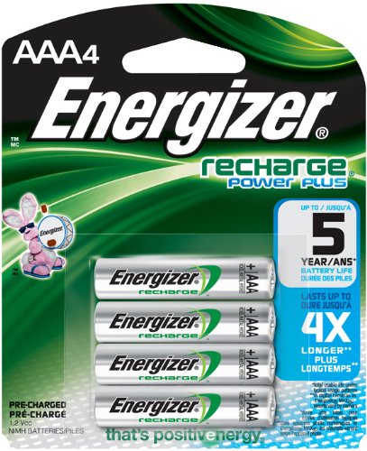 5554442335244 - ENERGIZER RECHARGE POWER PLUS AAA 700 MAH RECHARGEABLE BATTERIES, PRE-CHARGED (4-PACK)