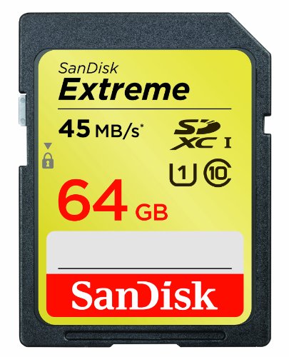 5554442463992 - SANDISK EXTREME 64GB SDXC UHS-1 FLASH MEMORY CARD SPEED UP TO 45MB/S- SDSDX-064G-X46 (LABEL MAY CHANGE)