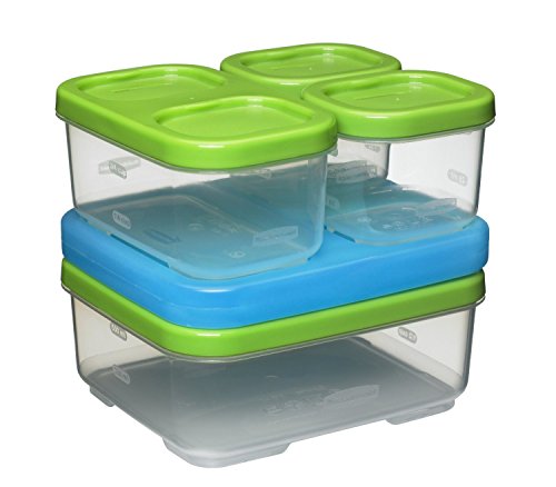 5557890128697 - RUBBERMAID LUNCHBLOX SANDWICH KIT, FOOD STORAGE CONTAINER, GREEN