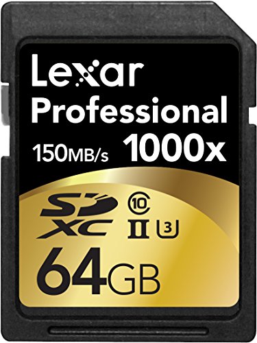 5596692278582 - LEXAR PROFESSIONAL 1000X 64GB SDXC UHS-II/U3 CARD (UP TO 150MB/S READ) W/IMAGE RESCUE 5 SOFTWARE LSD64GCRBNA1000