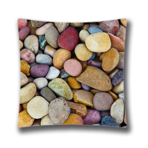 5604318580237 - GENERIC DECORATIVE TWIN SIDES THROW PILLOW COVER PILLOWCASE CUSHION COVER PEBBLES 18X18