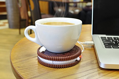 5641204132019 - ESMART HOT COOKIE CUP WARMER USB POWERED OREO SHAPED COOKIE COFFEE CUP WARM NOVELTY FUN