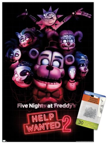 0056628696040 - FIVE NIGHTS AT FREDDYS: HELP WANTED 2 - KEY ART WALL POSTER WITH PUSH PINS