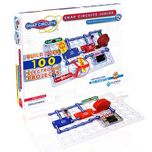 5691764254751 - ELENCO SNAP CIRCUITS JR. SC-100 ELECTRONICS EXPLORATION KIT, OVER 100 PROJECTS, FULL COLOR PROJECT MANUAL, 30 + SNAP CIRCUITS PARTS, STEM EDUCATIONAL TOY FOR KIDS 8 +