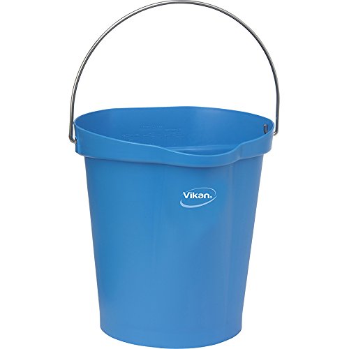 5705020568633 - VIKAN 56863 PLASTIC ROUND HEAVY DUTY PAIL WITH STAINLESS STEEL HANDLE, 3 GAL, BLUE