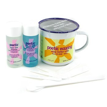 0057056957147 - POETIC WAXING KIT AZULENE WAX + CLEANSER + PRE & POST WAXING OIL + LARGE & SMALL SPUTULAS