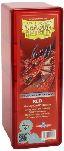 5706569203078 - DRAGON SHIELD FOUR-COMPARTMENT STORAGE BOX - RED