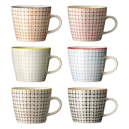 5711173048168 - BLOOMINGVILLE CARLA CUPS WITH HANDLES AND PATTERN - SET OF 6