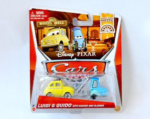 5745141024441 - US MATTEL MADE IN 2013 RELEASED DISNEY CARS 1:55 DIE-CAST CAR LUIGI (LUIGI) & GUIDO (GUIDO) SHAKER AND WITH GLASS TWO SET