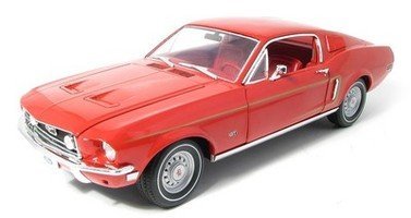 5745141085855 - DIE CAST CAR 1968 FORD MUSTANG GT 2 FASTBACK RED 1/18