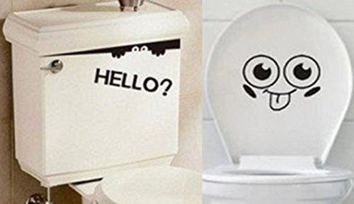 5745145069899 - SURPRISED STICKERS WITH HELLO? E SEEN THAT!? TOILET VOYEURISM WALL STICKERS