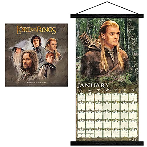 0057668238030 - TRENDS INTERNATIONAL 2022 THE LORD OF THE RINGS WALL MAGNETIC FRAME, 12 X 12, CALENDAR BUNDLE