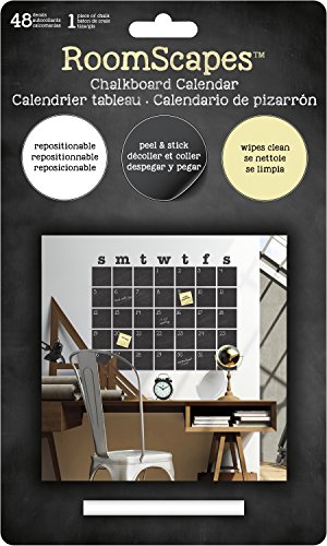 0057668869807 - TRENDS INTERNATIONAL ROOMSCAPES CHALKBOARD WALL CALENDAR SQUARES, 6 X 10, CHALK SURFACE