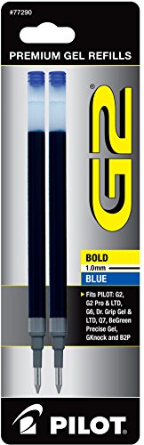 5775005809327 - PILOT G2 GEL INK REFILL, 2-PACK FOR ROLLING BALL PENS, BOLD POINT, BLUE INK