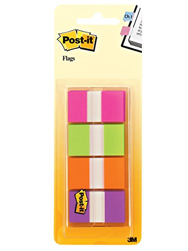 5775005816561 - POST-IT FLAGS WITH ON-THE-GO DISPENSER, ASSORTED BRIGHT COLORS, 1-INCH WIDE, 80/